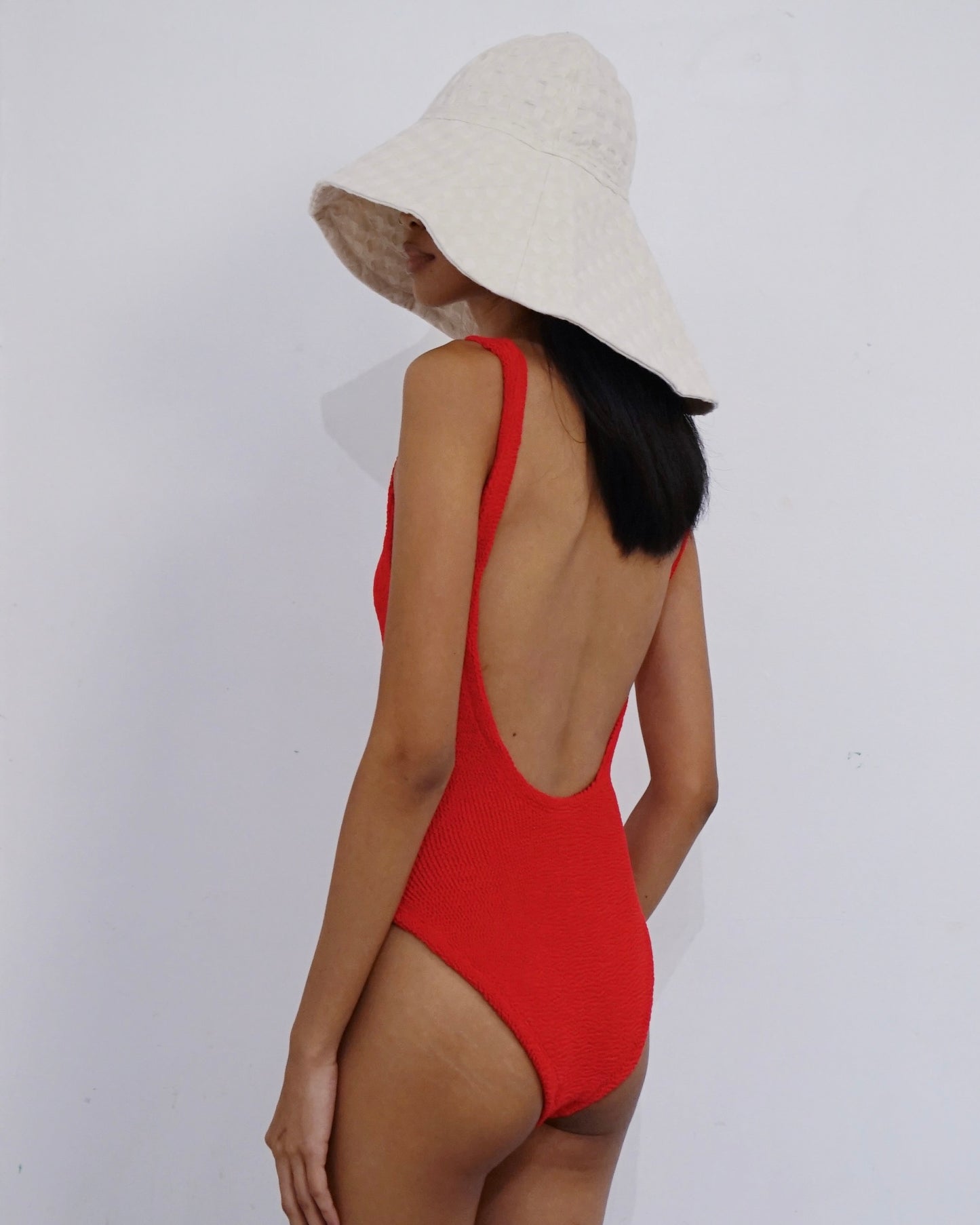 Square Neck Swim Red
