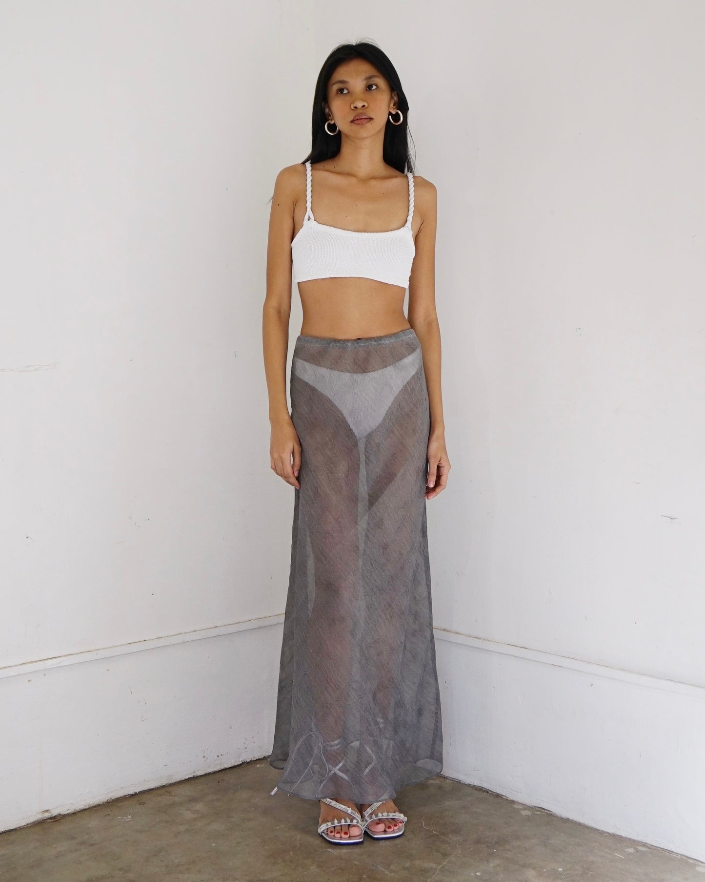 Bias Slip Skirt Shadow