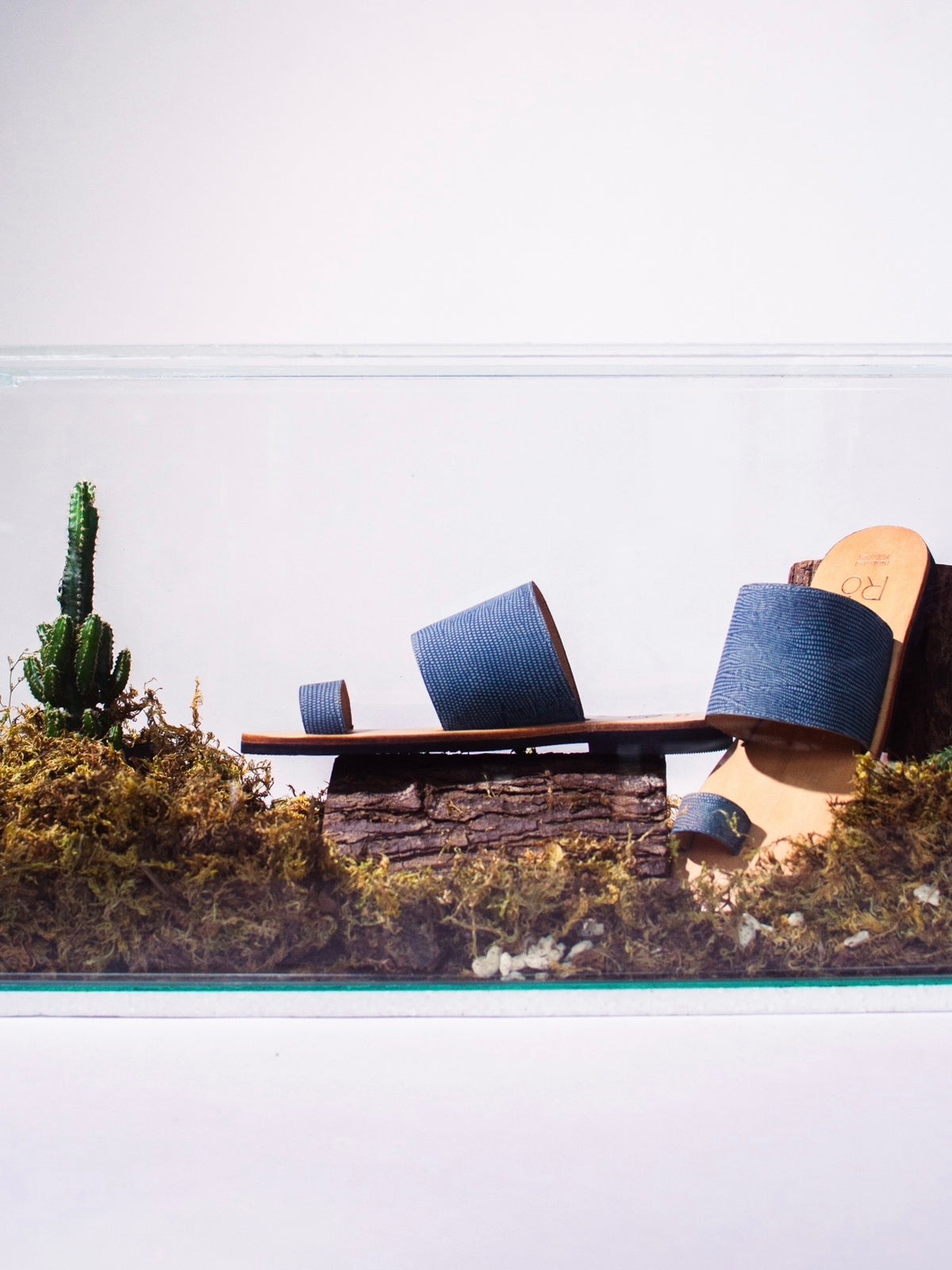 Blue Lizard Skin Slides