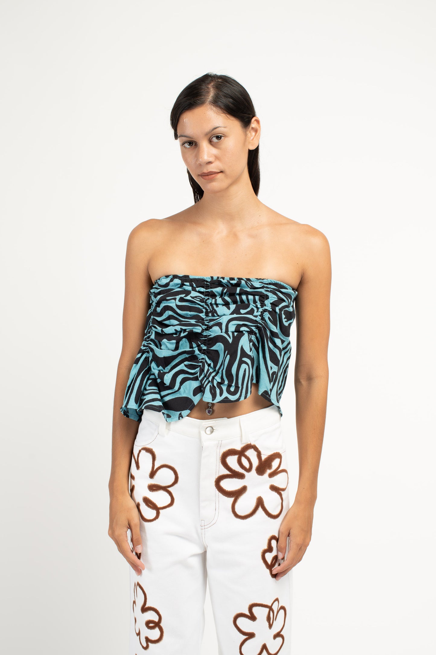 Blue Lagoon Ruched Boob Tube