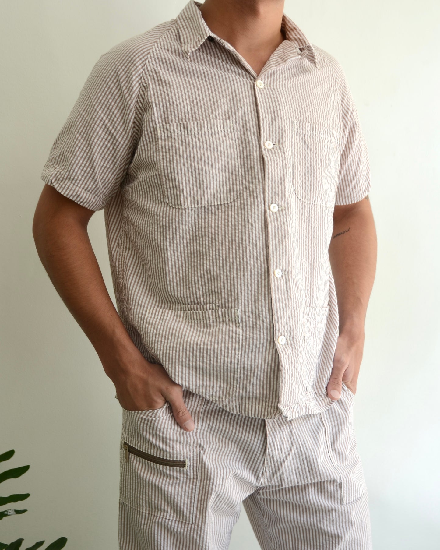 Tropa x Leon Denim Easy Joe Seersucker Brown