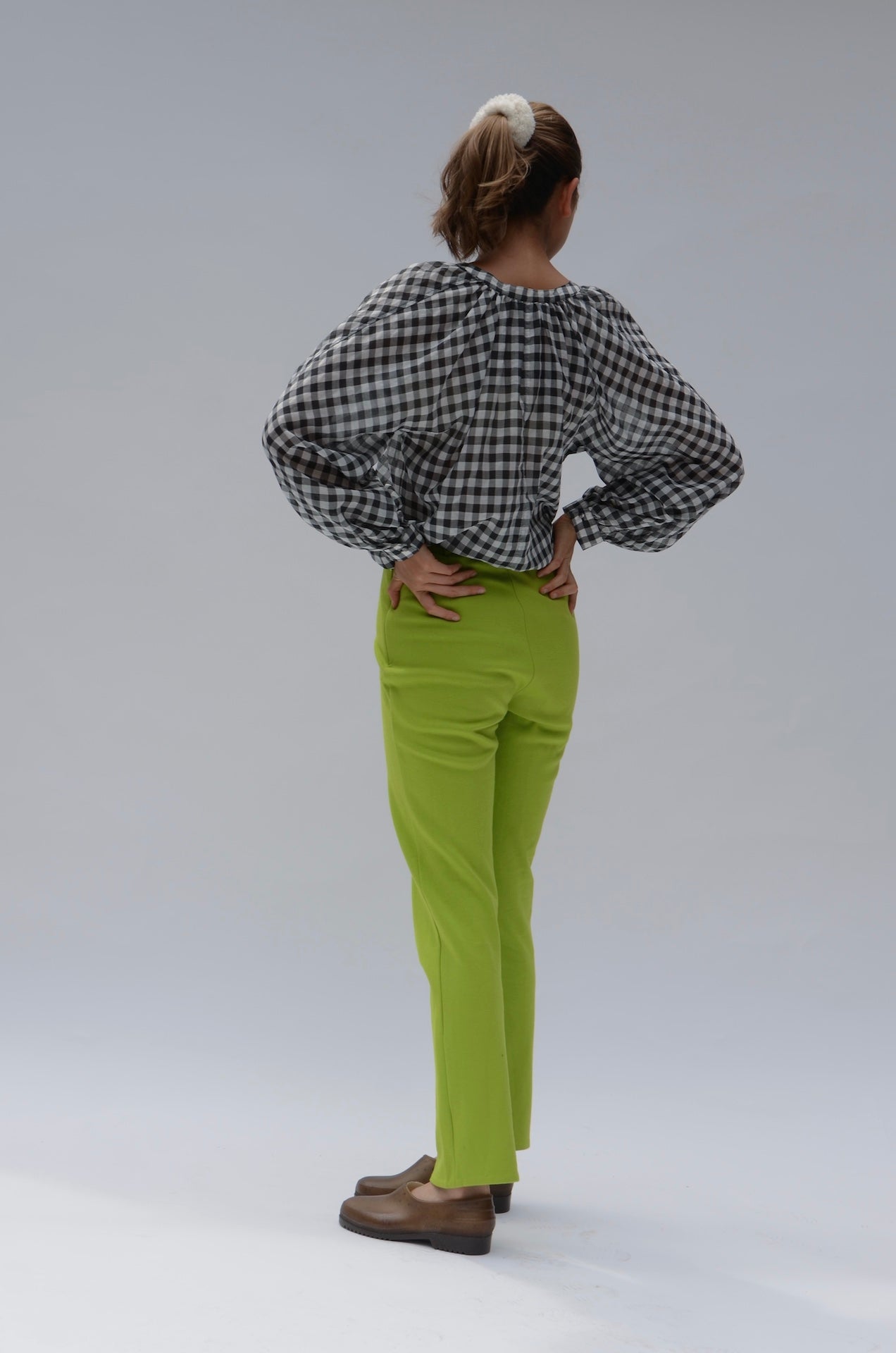 Comptoir Des Cotonniers Puffed Sleeve Gingham Blouse