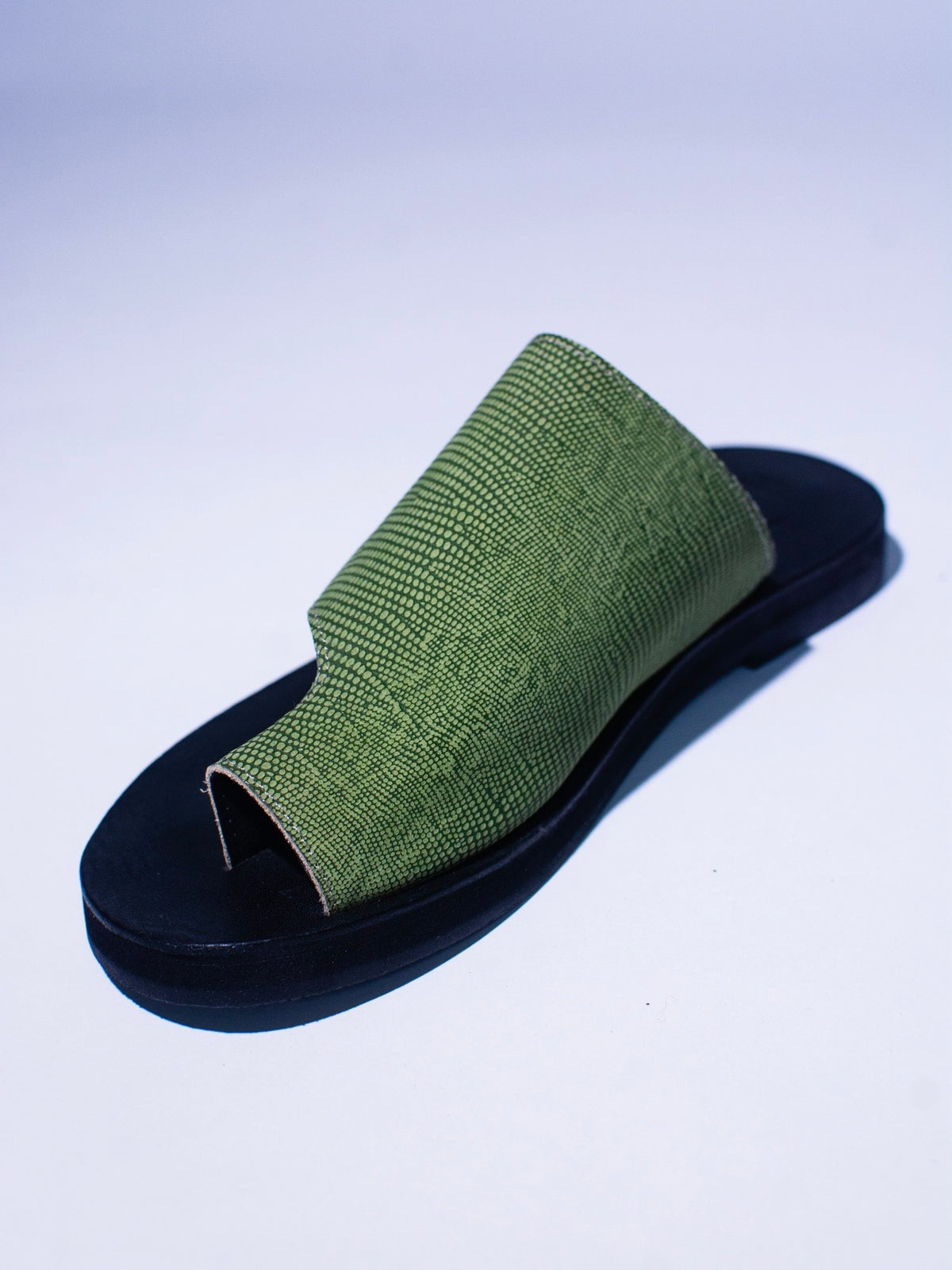 Green Lizard Skin Slides