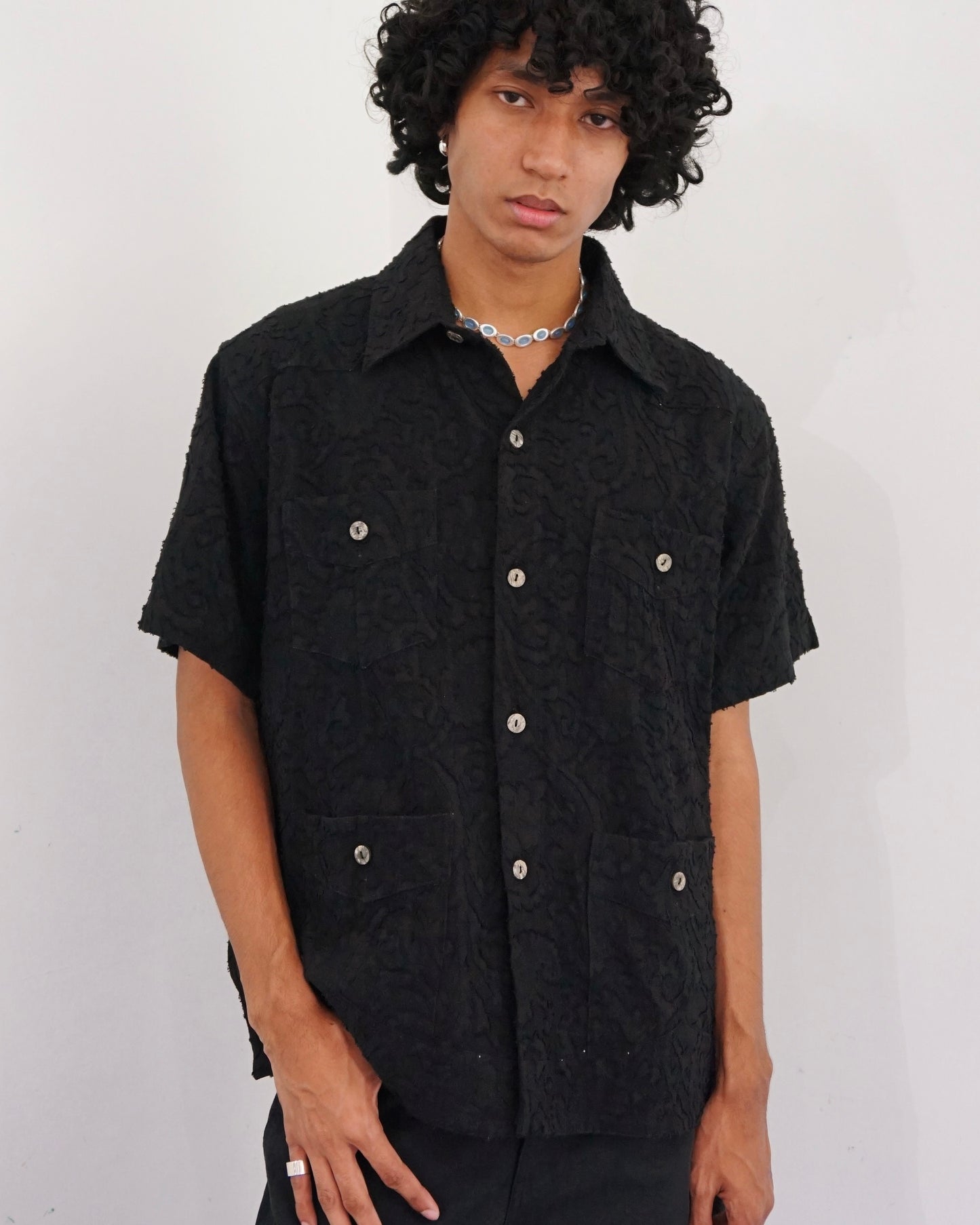Leon Denim Hemingway Shirt Black