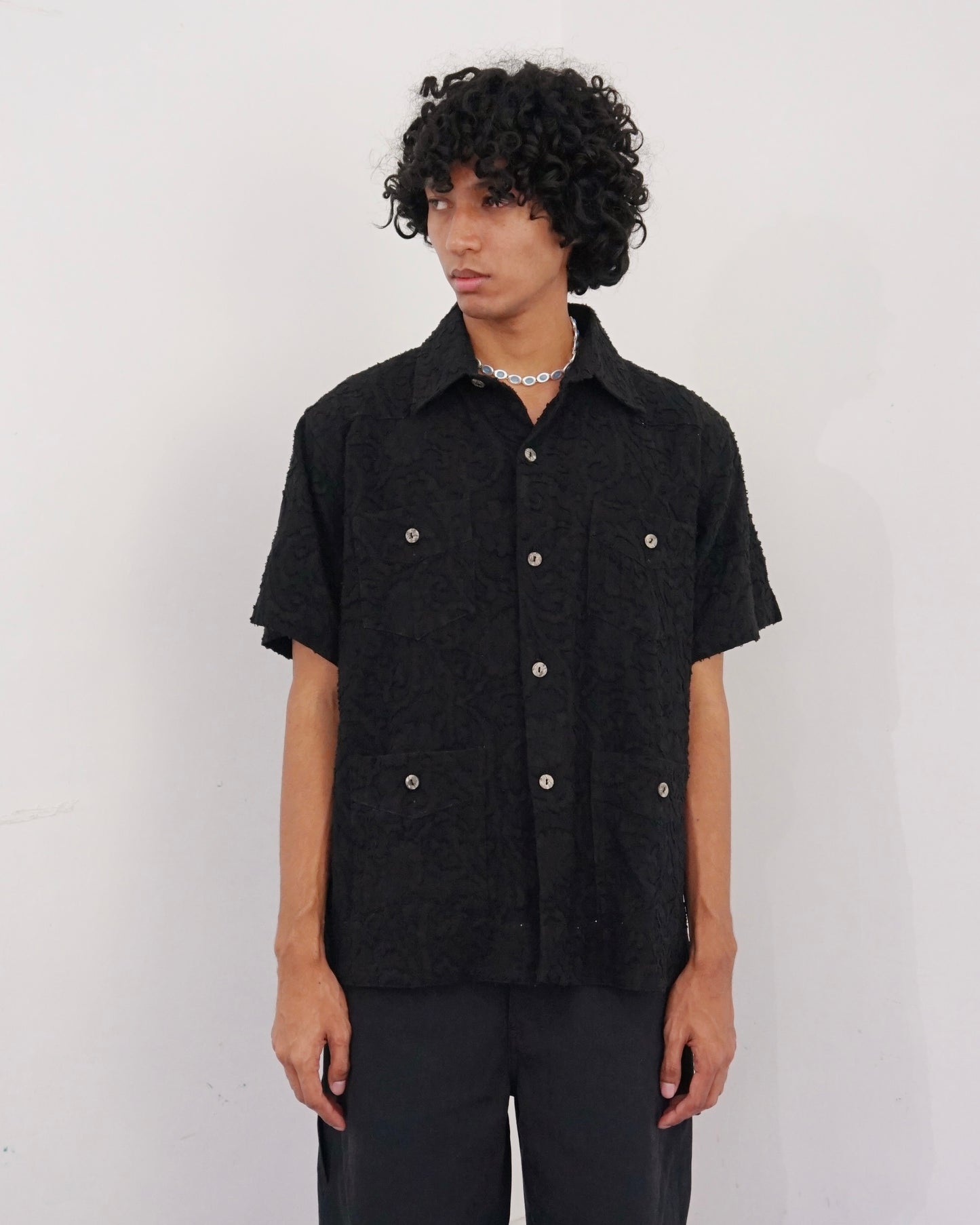 Leon Denim Hemingway Shirt Black