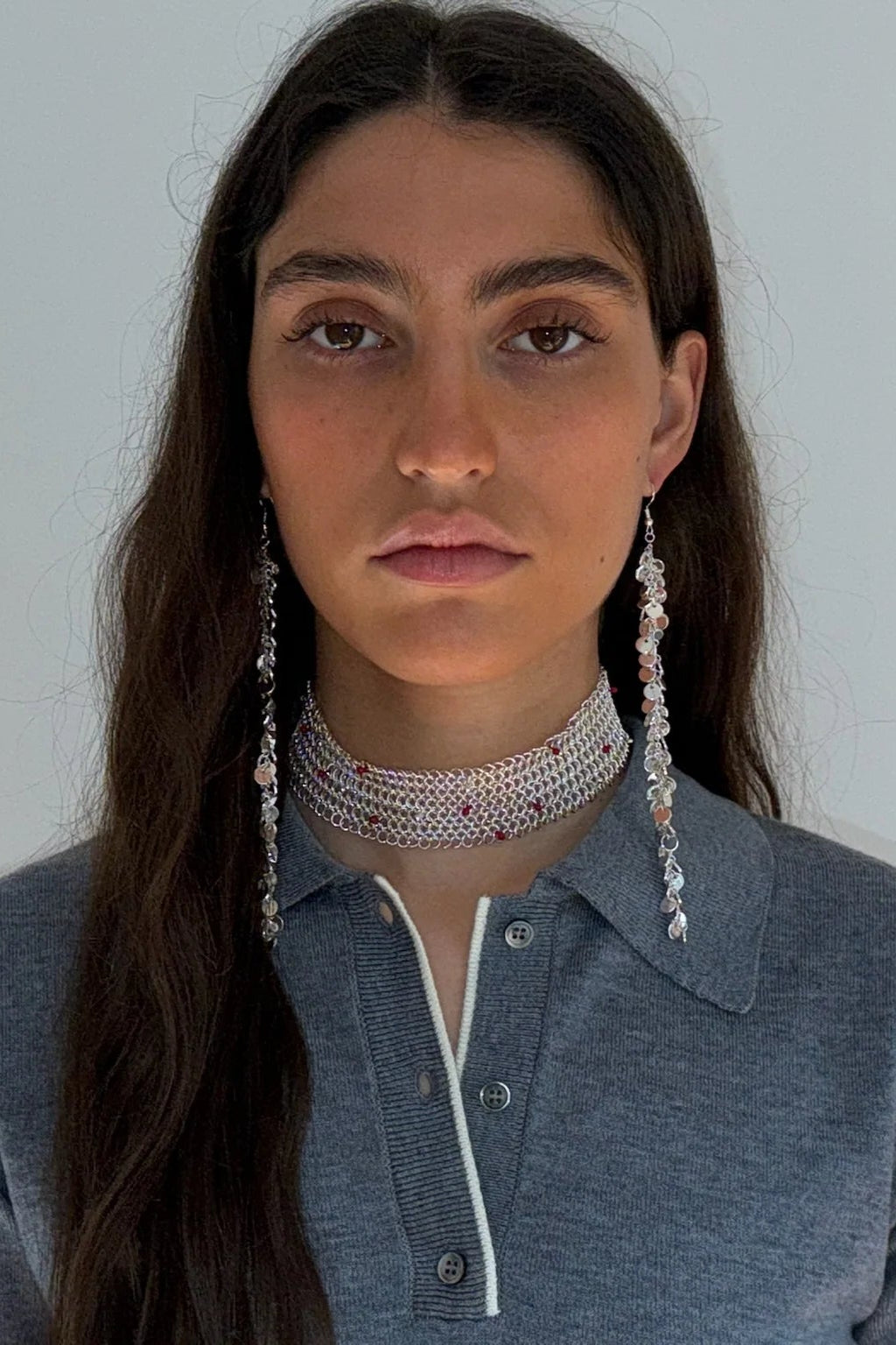 Tinsel Silver Earrings