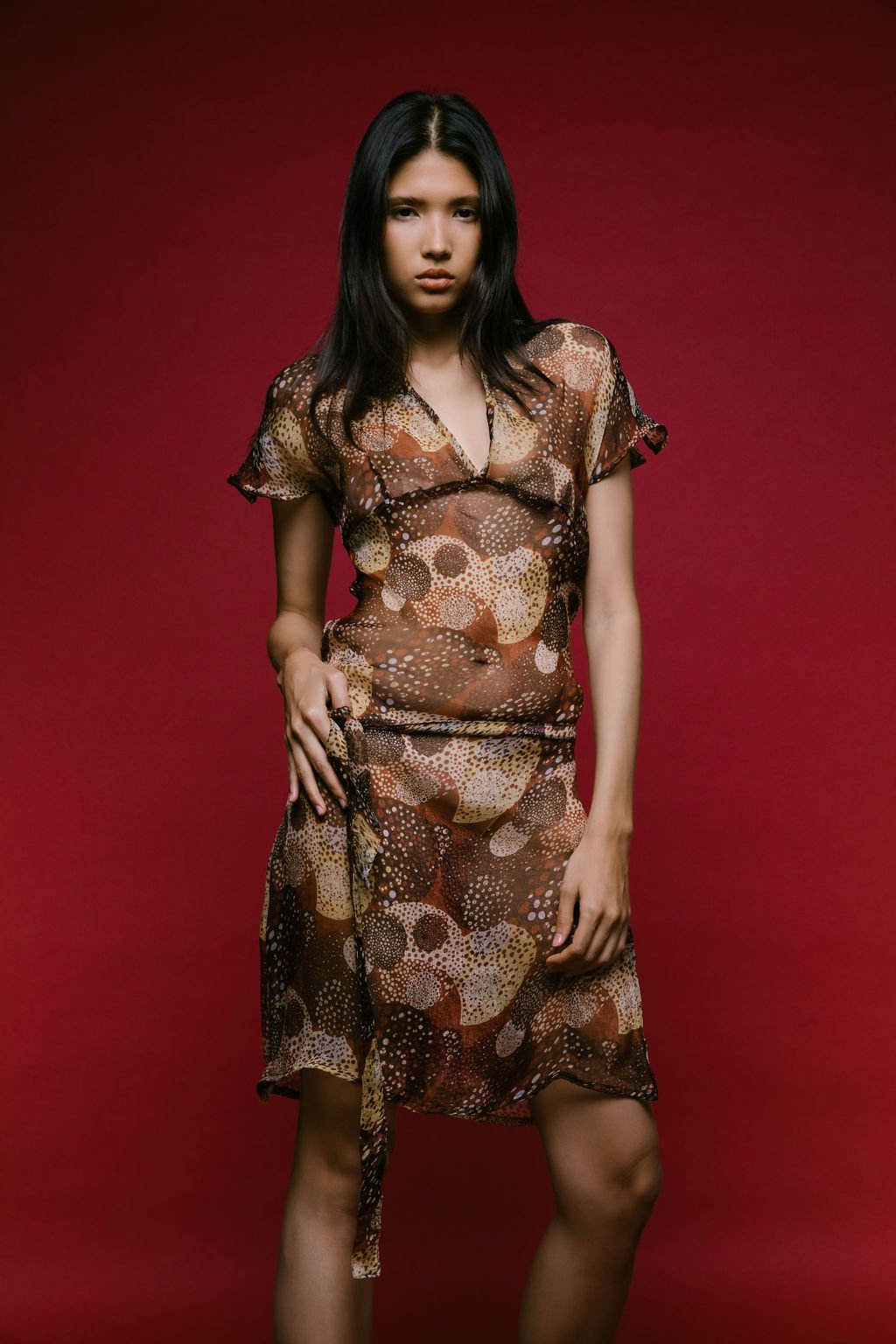 Salma Dress Brown Gold