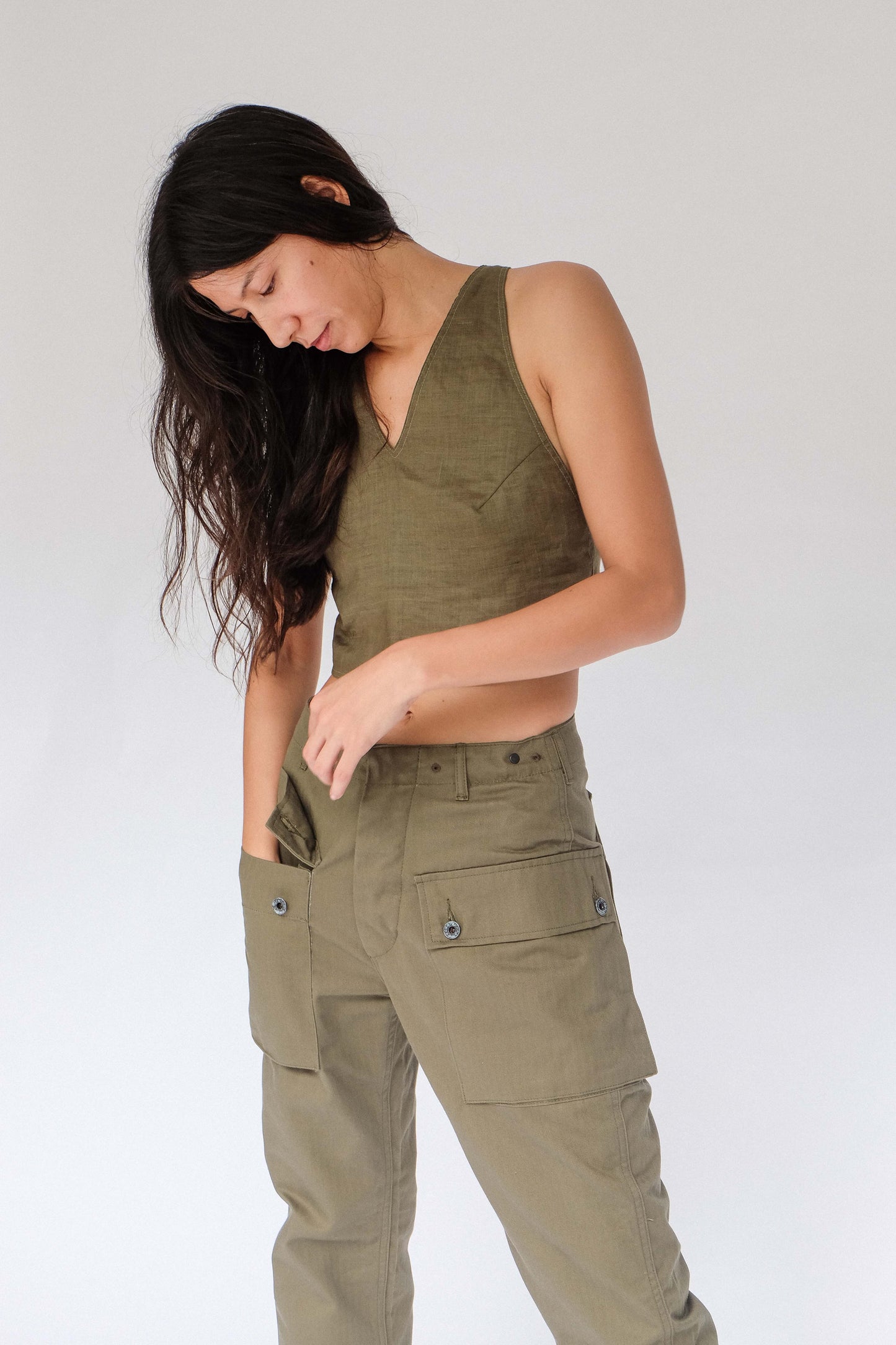 LDP44-HBT USMC Military Olive Trousers (Monkey Pants)