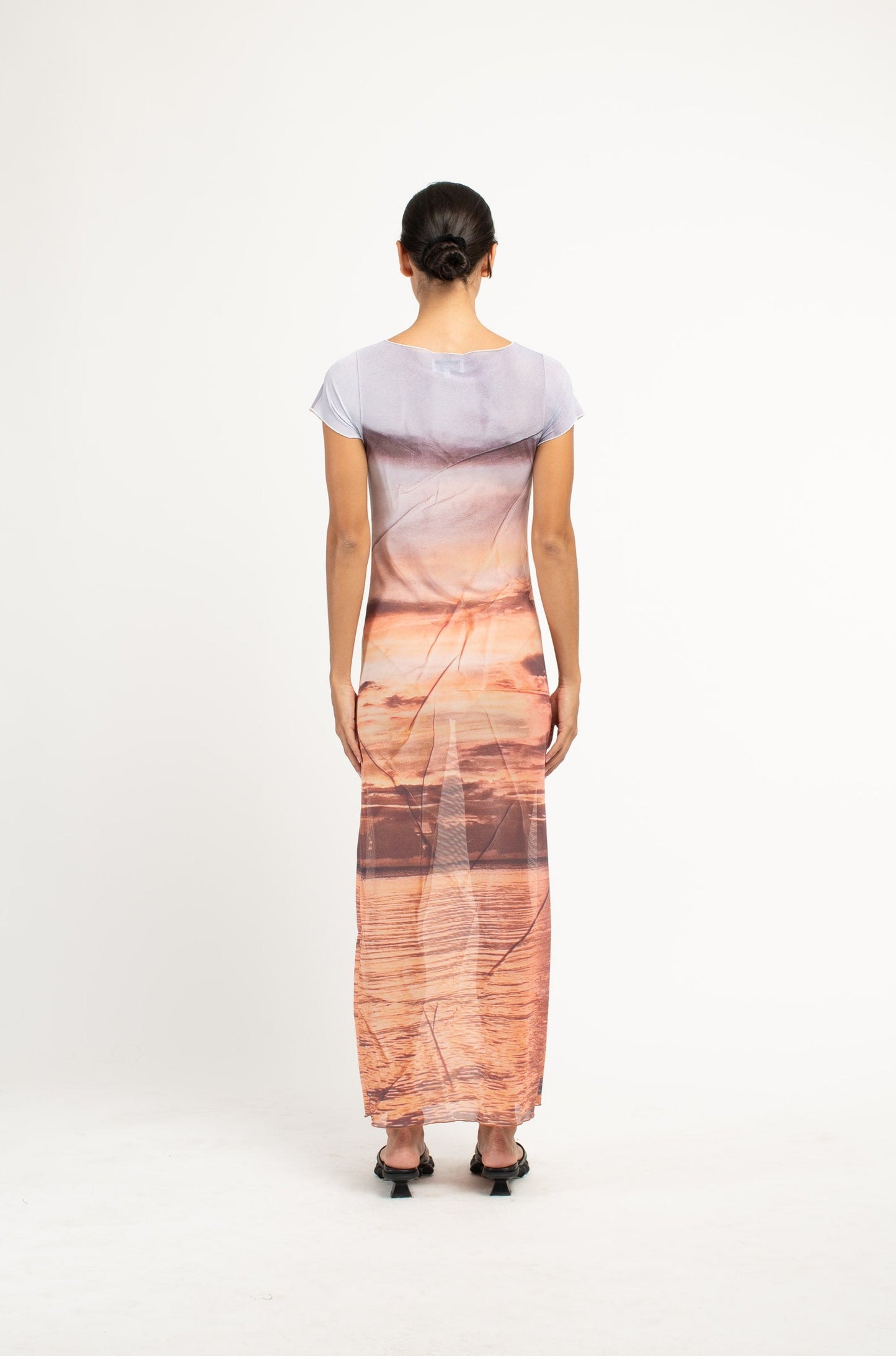 Sunset Mesh Baby Tee Dress