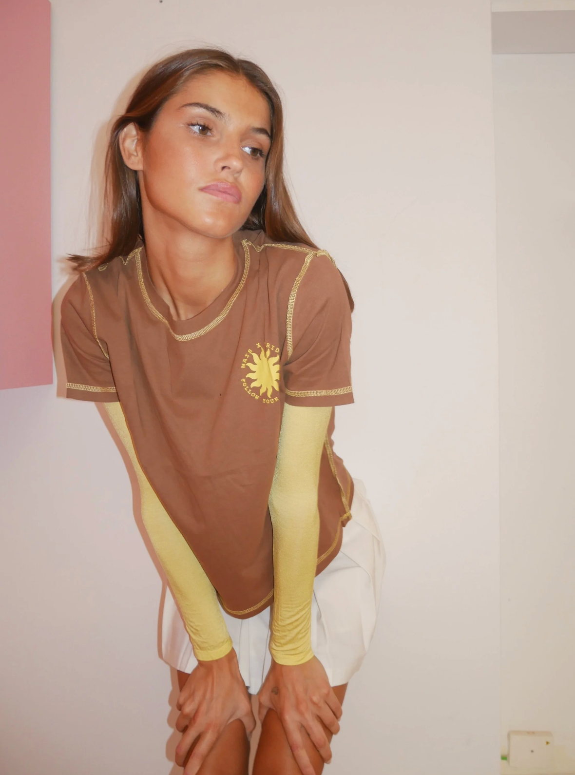 Follow Your Own Sun Tee Brown