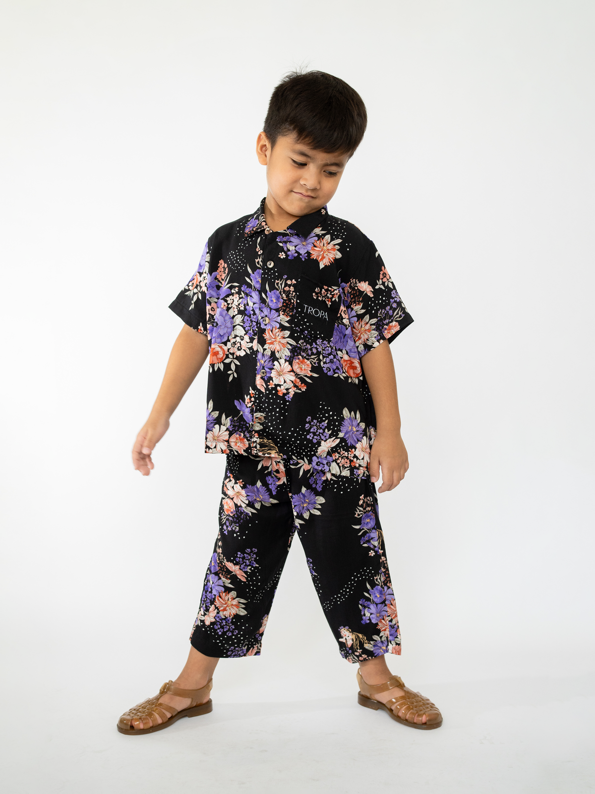 Aloha Kids Pajama Set Black Print