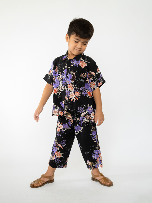 Aloha Kids Pajama Set Black Print
