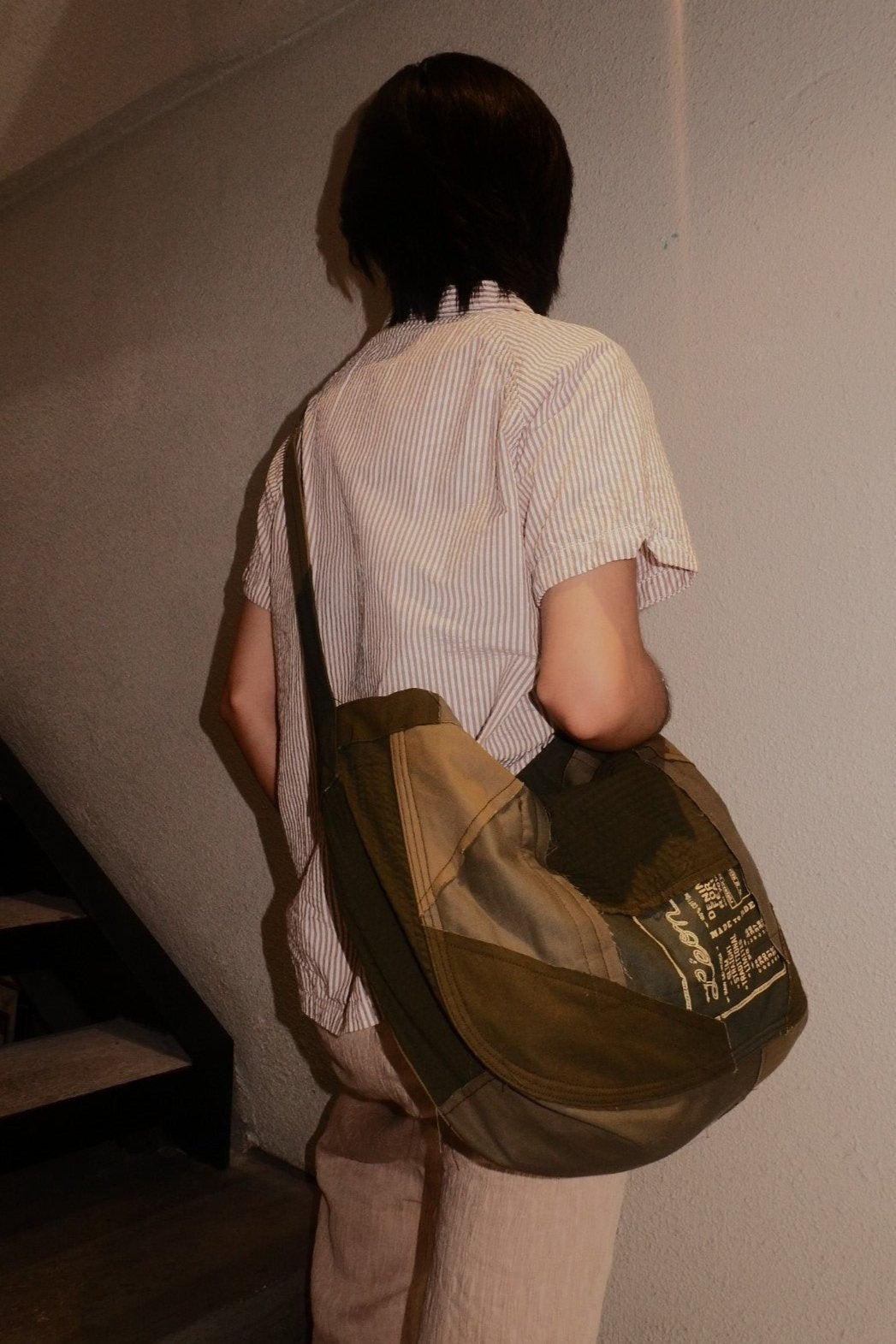 Patchwork Messenger Bag Army Green