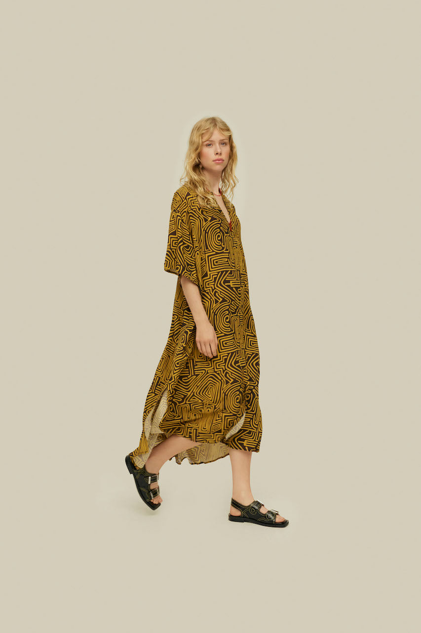 Tawny Golconda Tangelo Viscose Dress