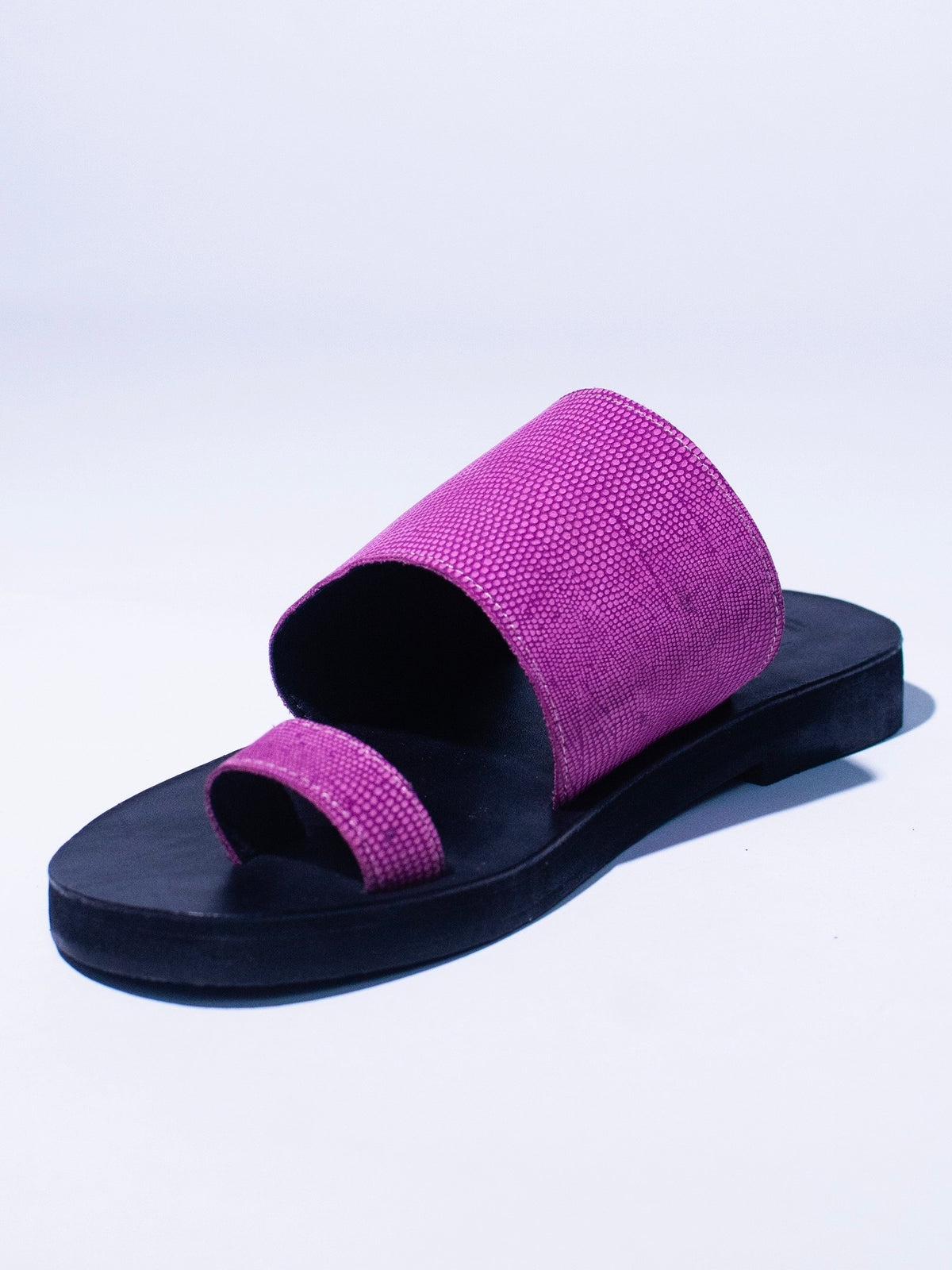 Pink Lizard Skin Slides