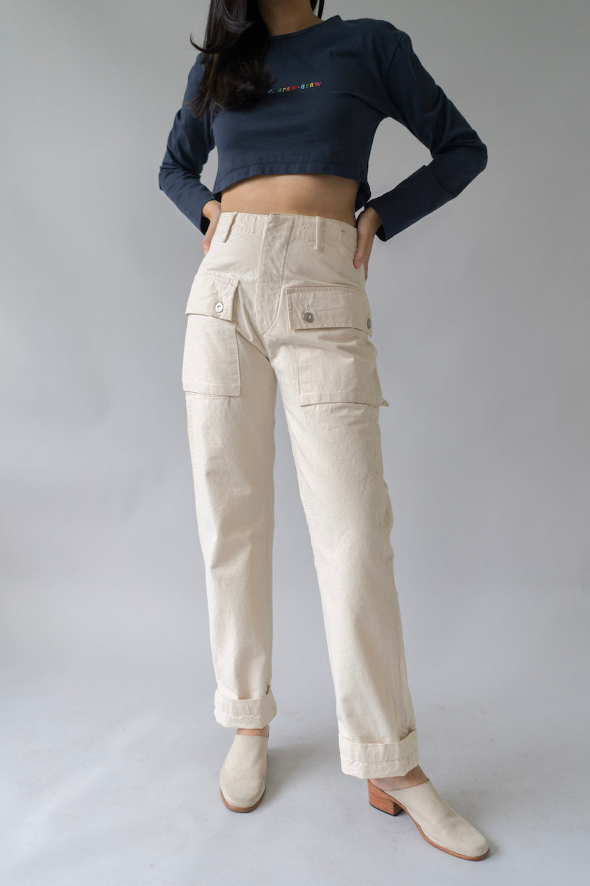 LDP44-HBT Military Trousers Natural (Monkey Pants)