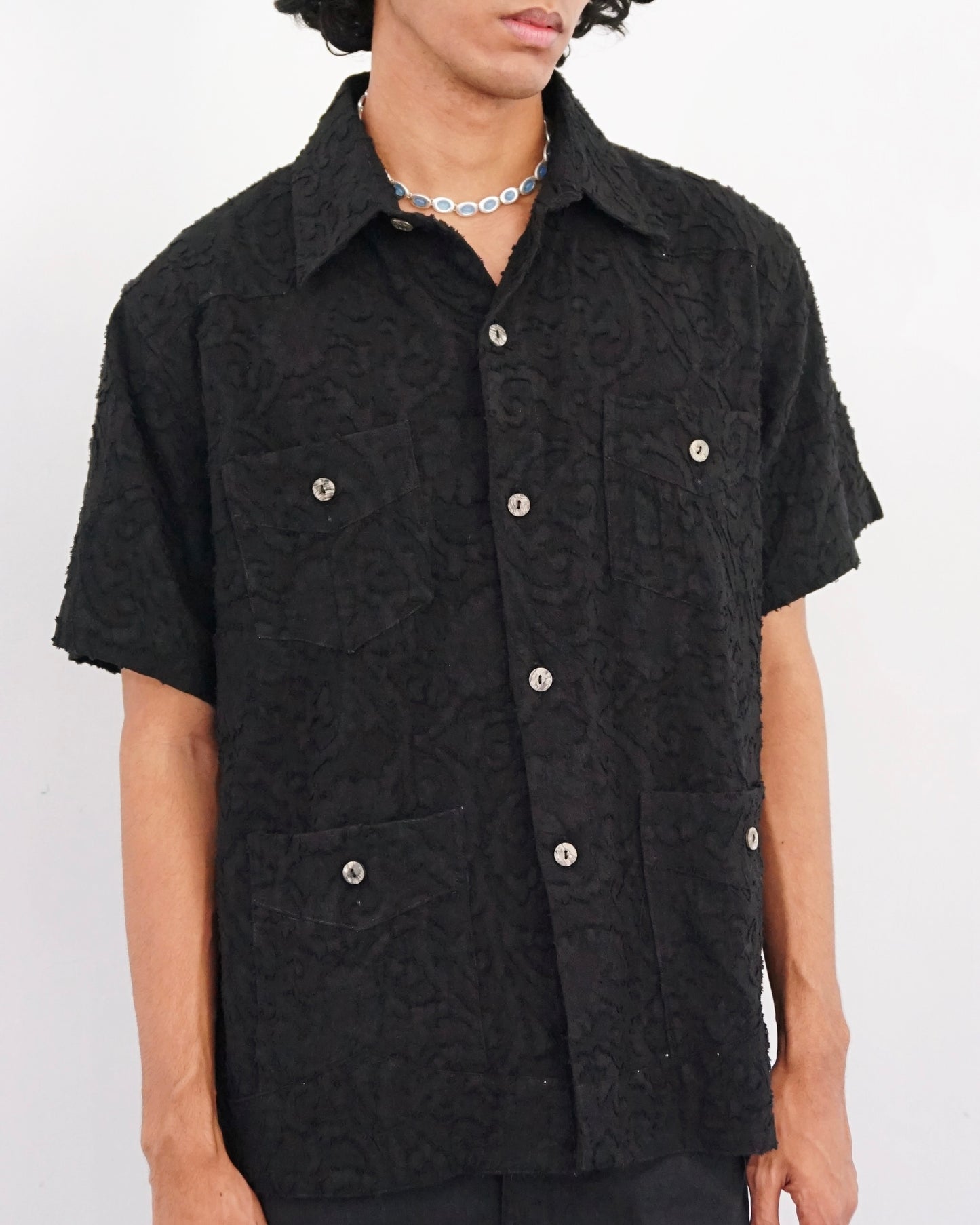 Leon Denim Hemingway Shirt Black