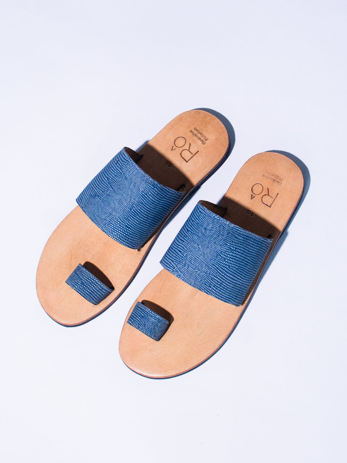 Blue Lizard Skin Slides