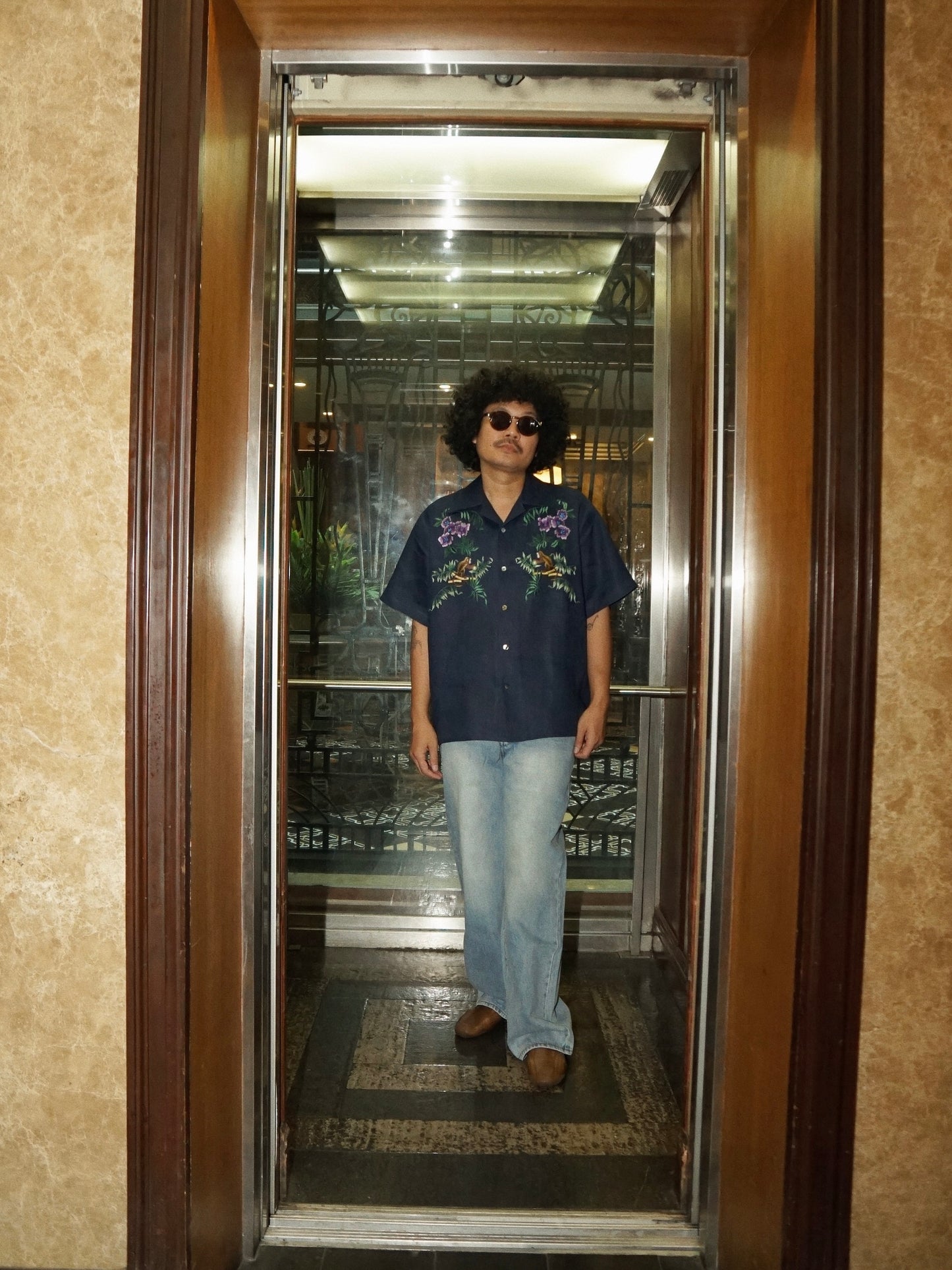 Jungle Linen Shirt Navy
