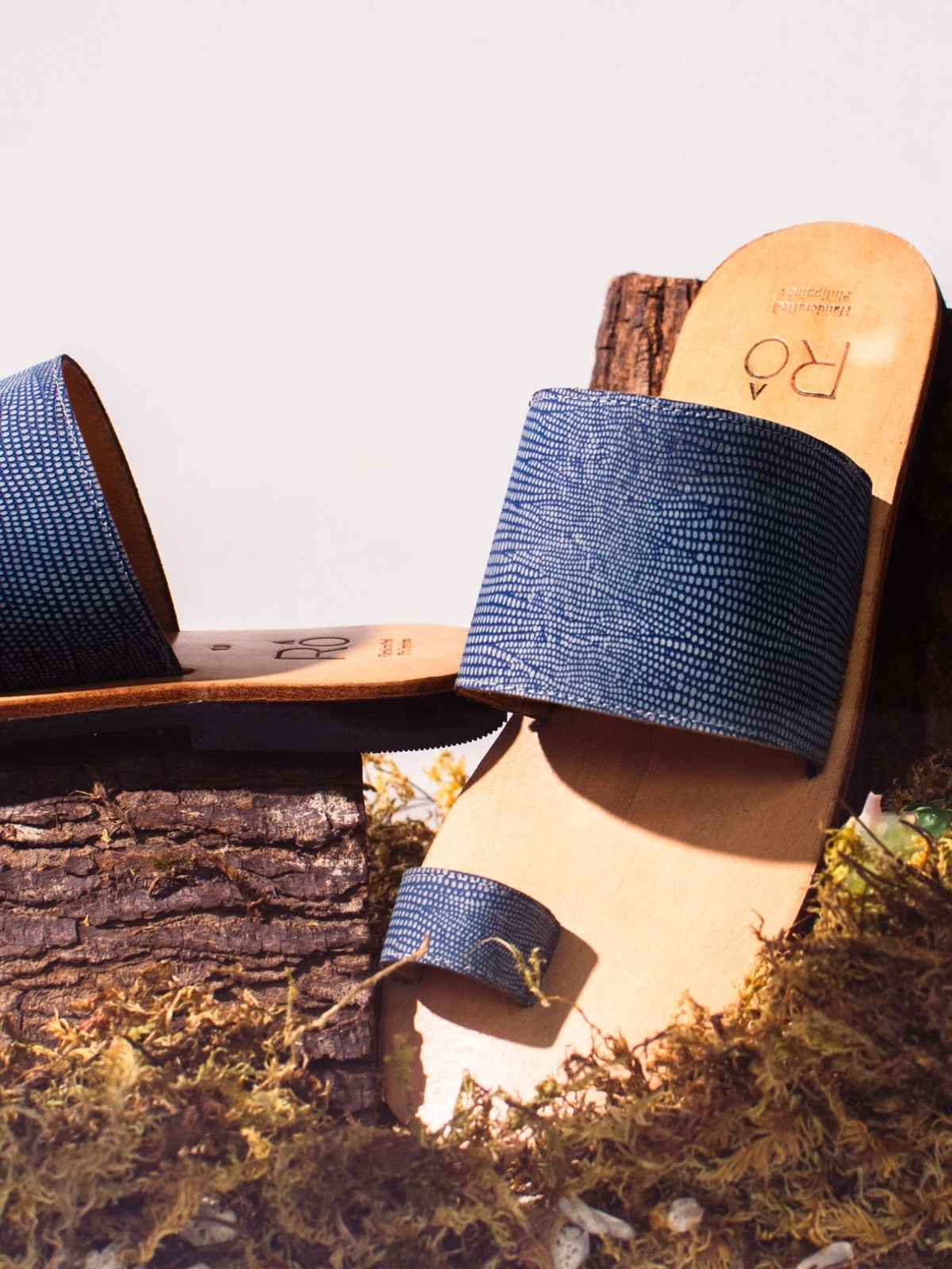 Blue Lizard Skin Slides