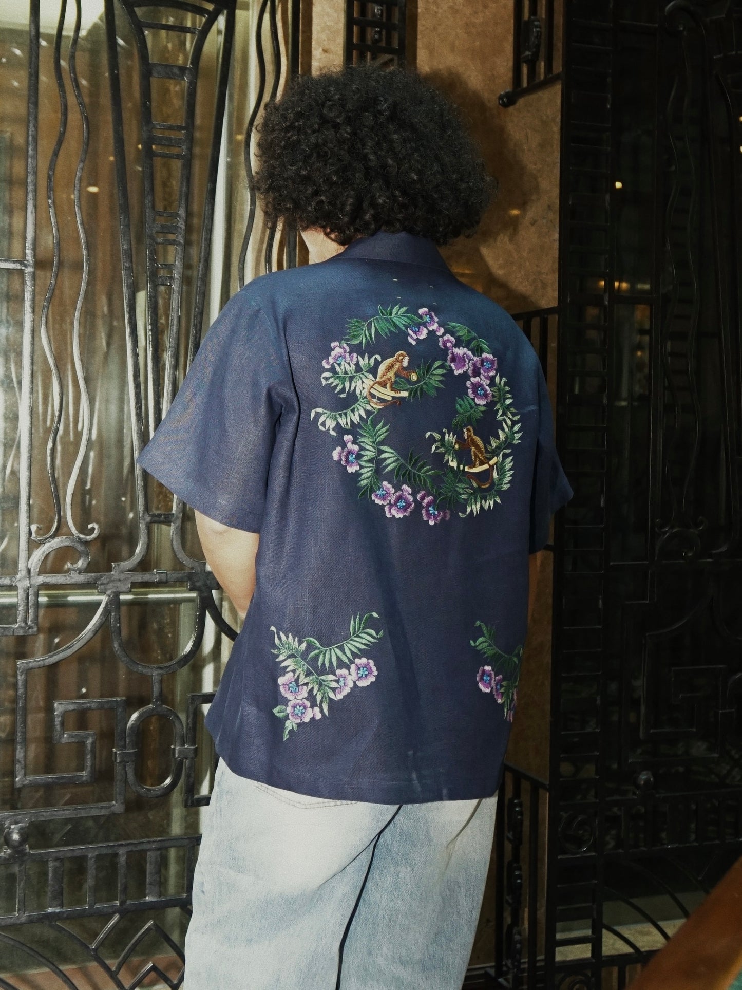 Jungle Linen Shirt Navy
