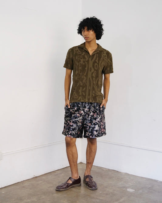 Memorya Embellished Sequin Shorts Black