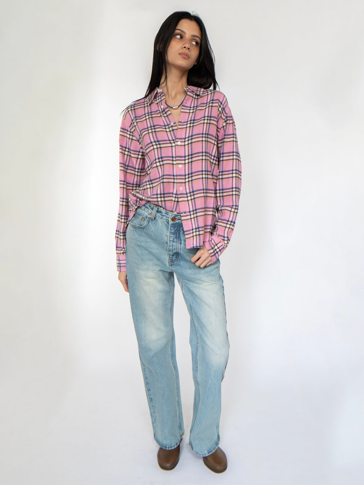 Women's Dume Shirt Pink Plaid