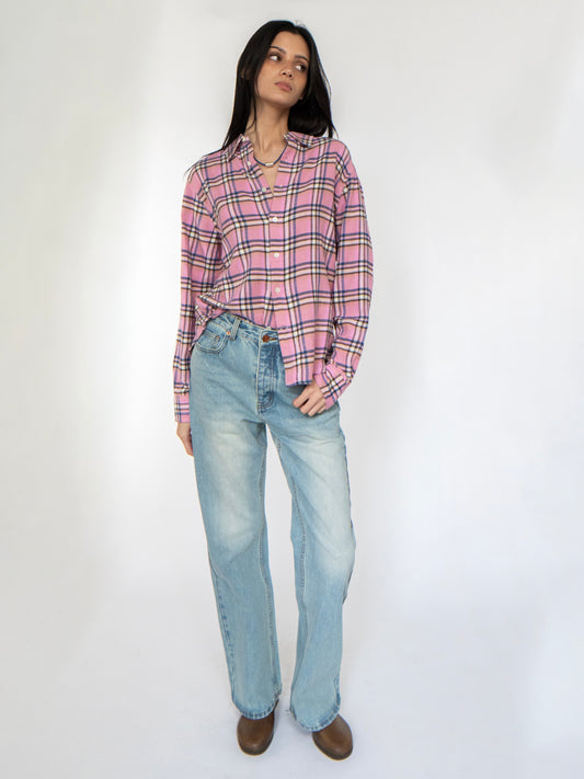 Women's Dume Shirt Pink Plaid