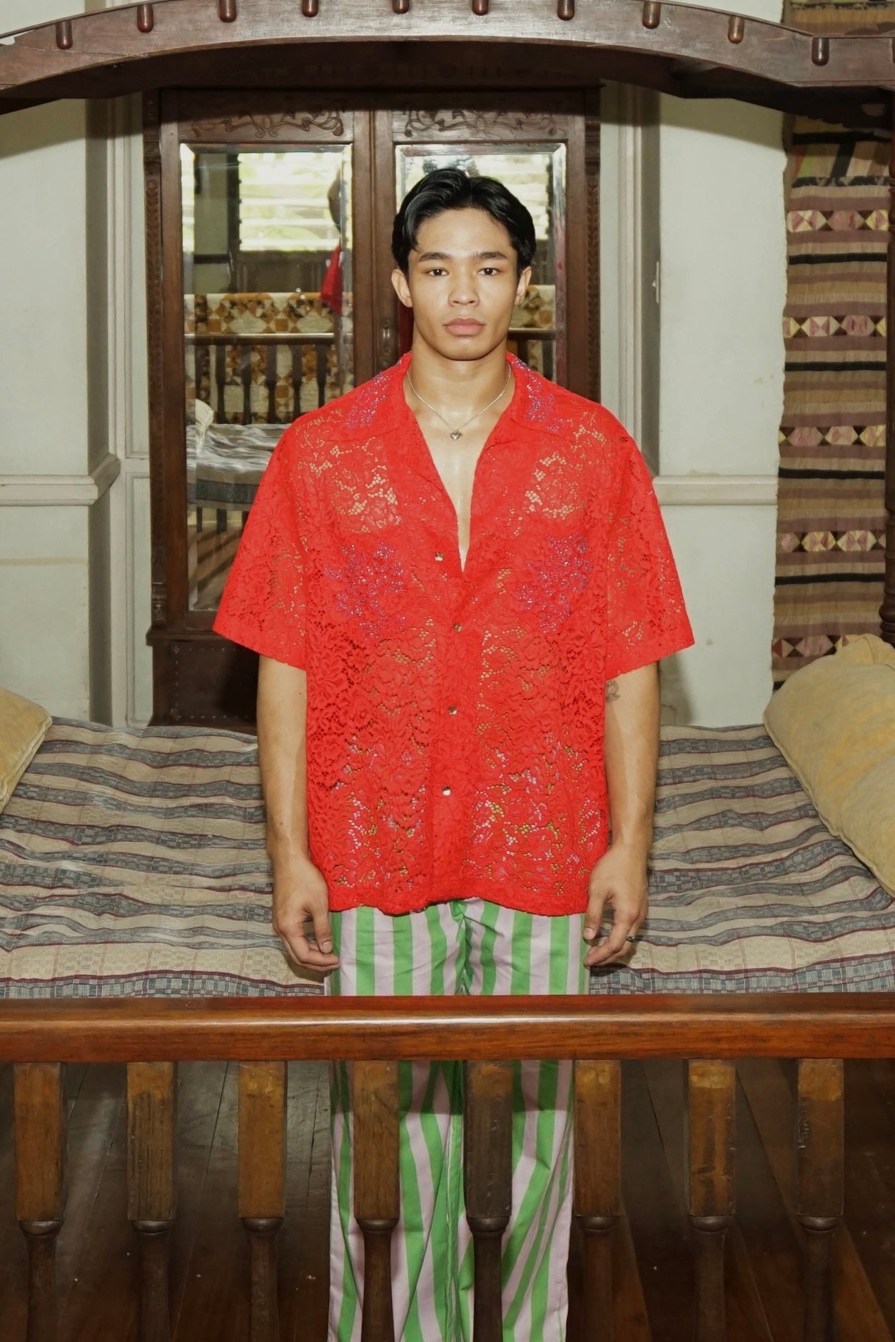 Cotton Floral Lace Shirt