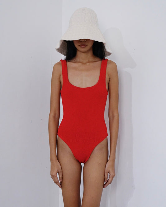 Square Neck Swim Red
