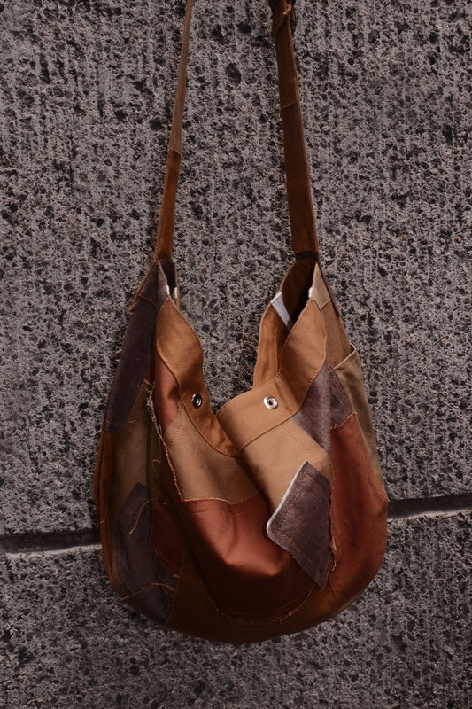 Patchwork Messenger Bag Tan