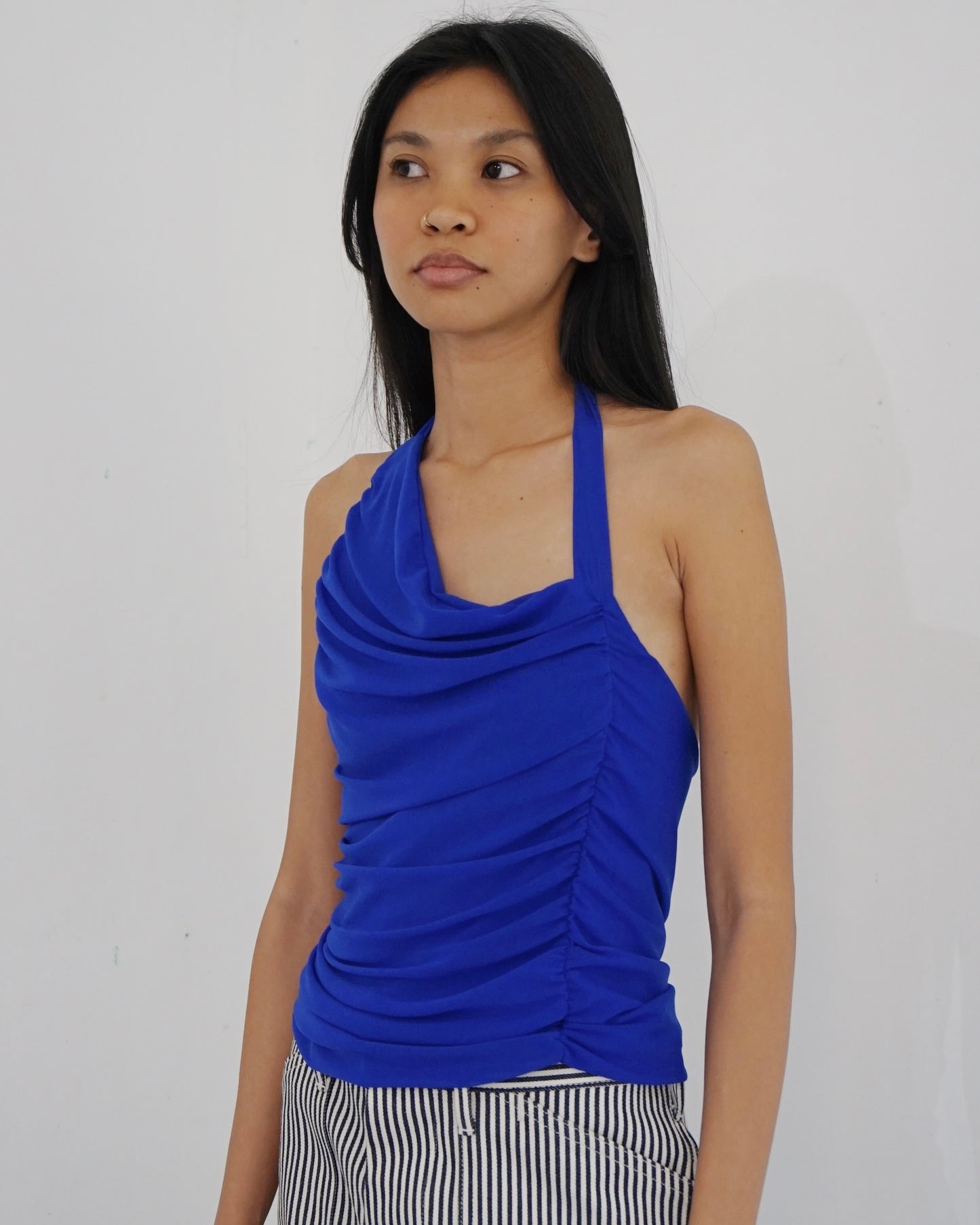 Oblique Ruche Top Cobalt