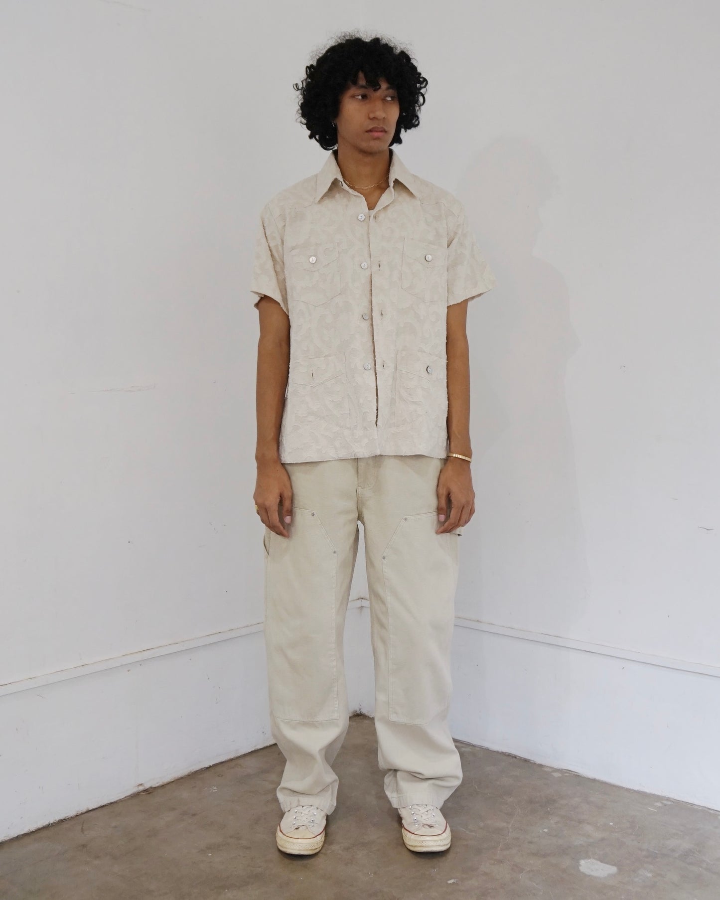 Leon Denim Hemingway Shirt Off White