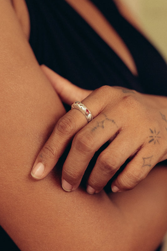 Abbey Silver Organic Ring