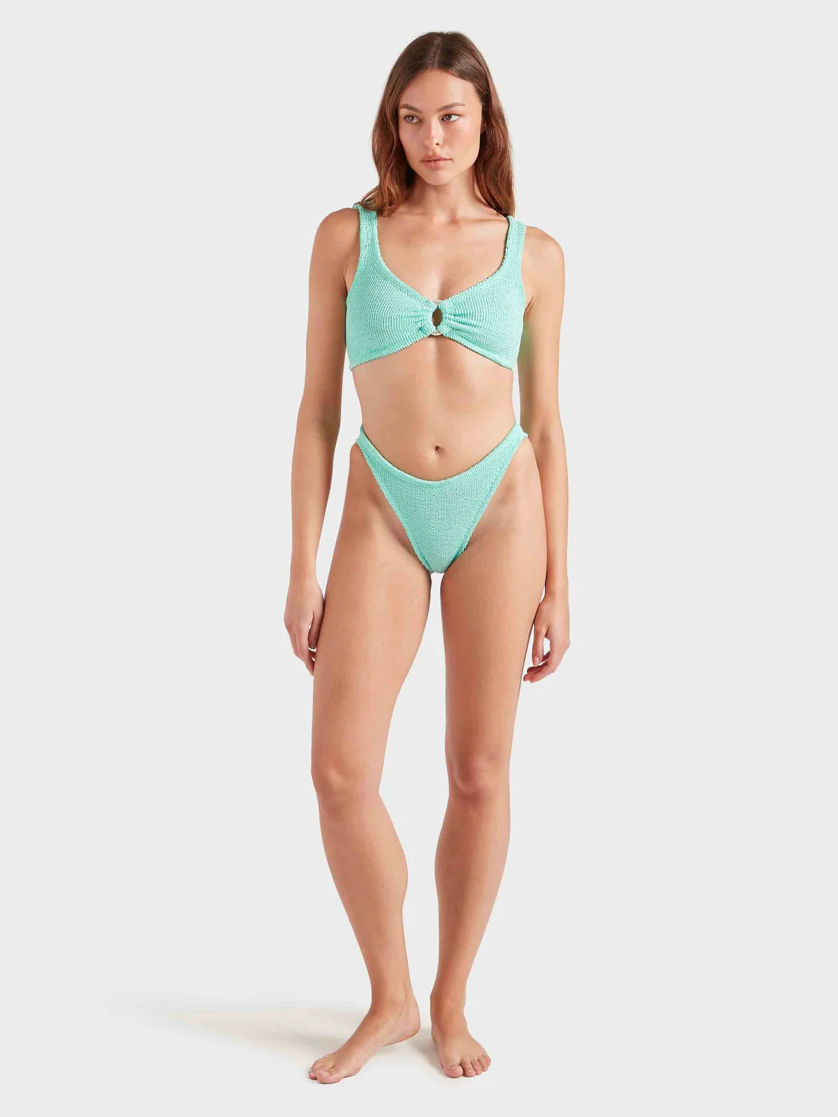 Julia Bikini with Pearly Hoop Metallic Mint