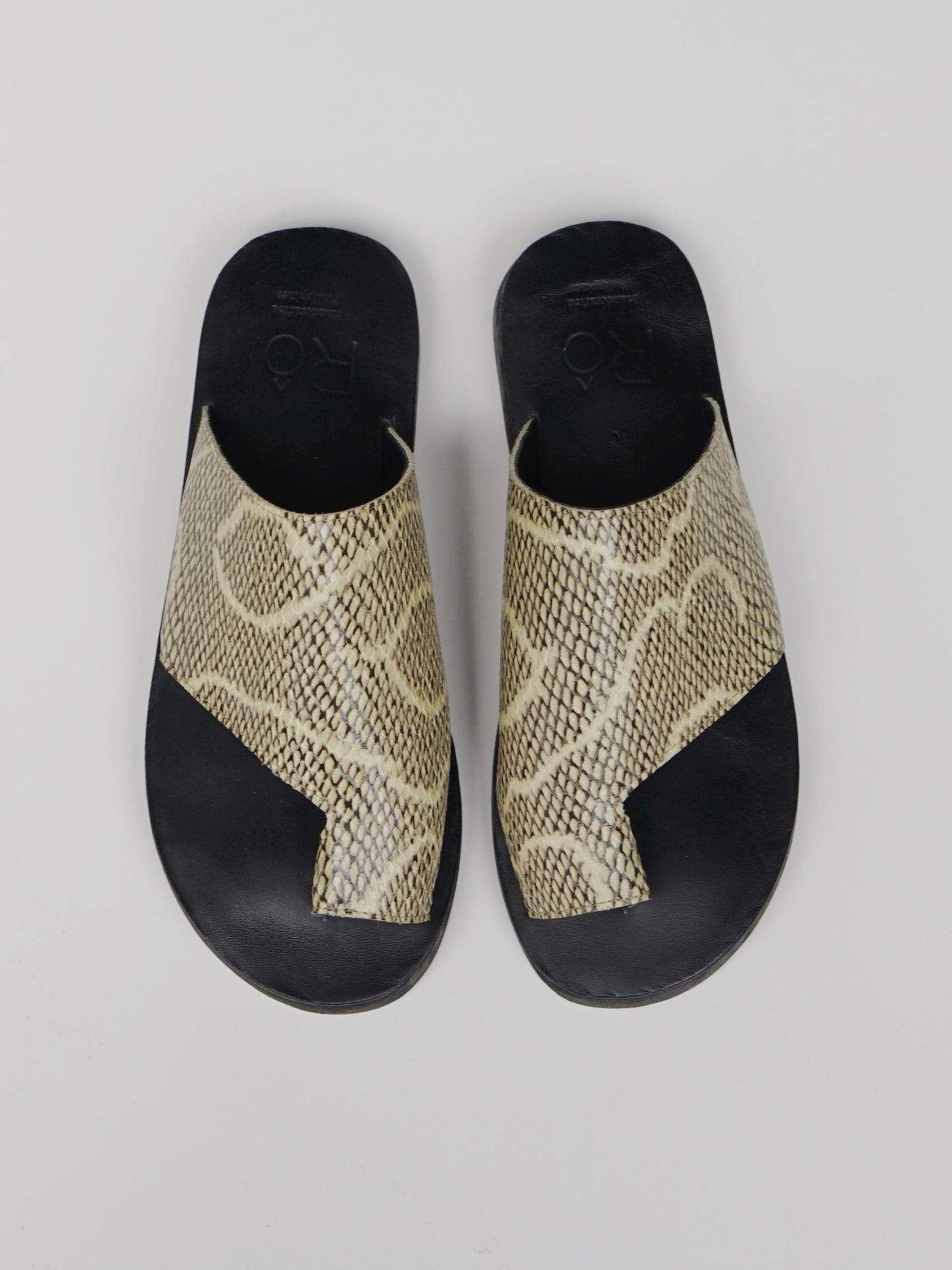Snakeskin Embossed Slides