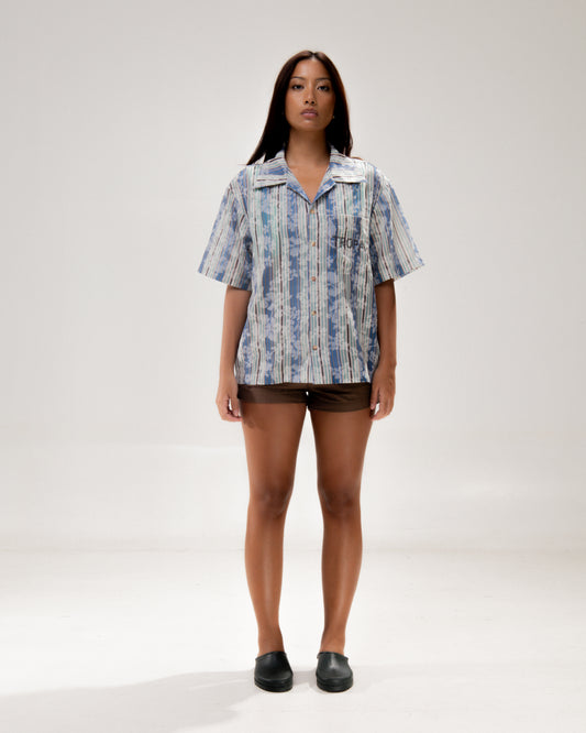Hawaiian Polo Shirt Blue
