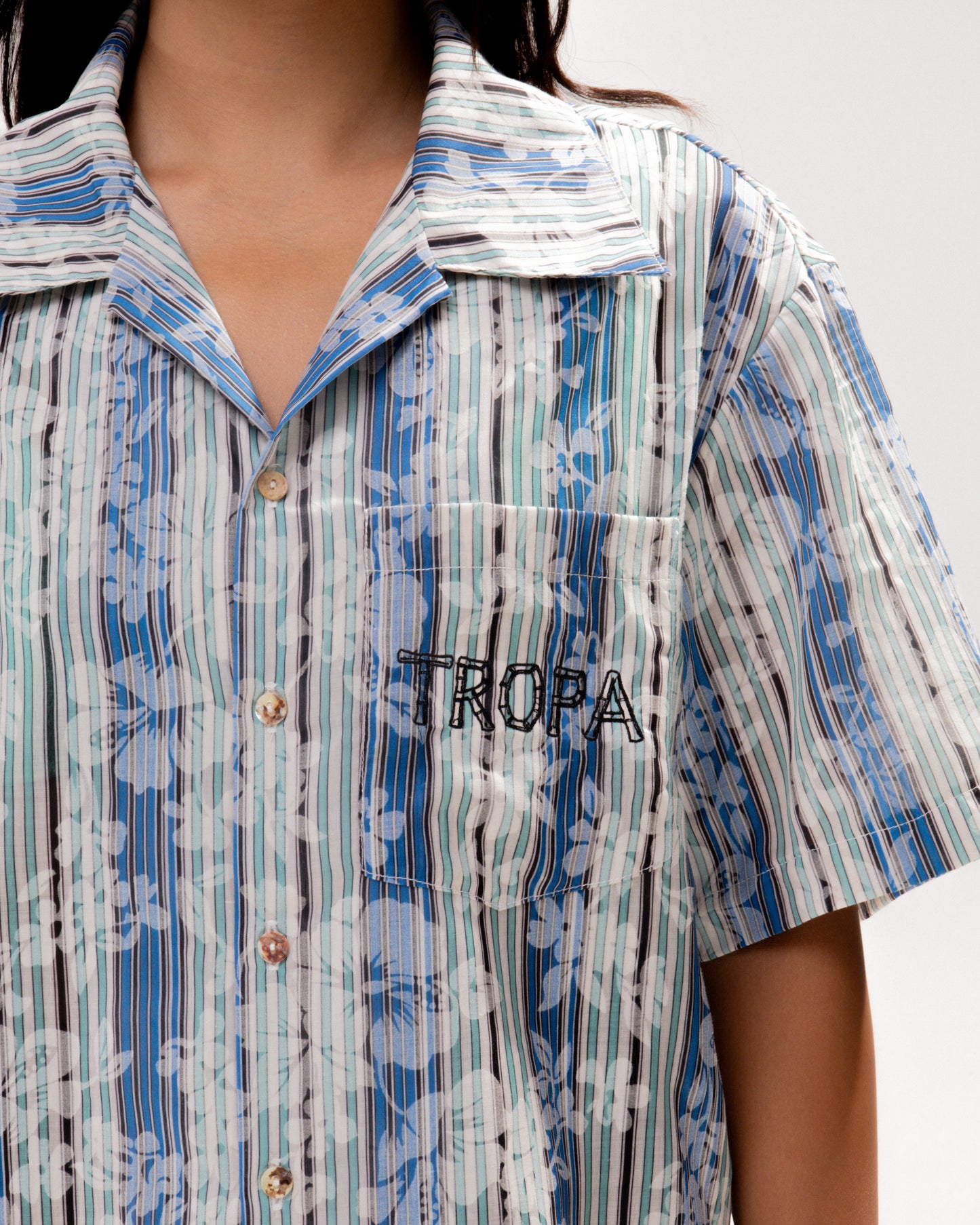 Hawaiian Polo Shirt Blue
