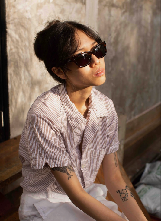 Tropa x Leon Denim Easy Joe Seersucker Brown